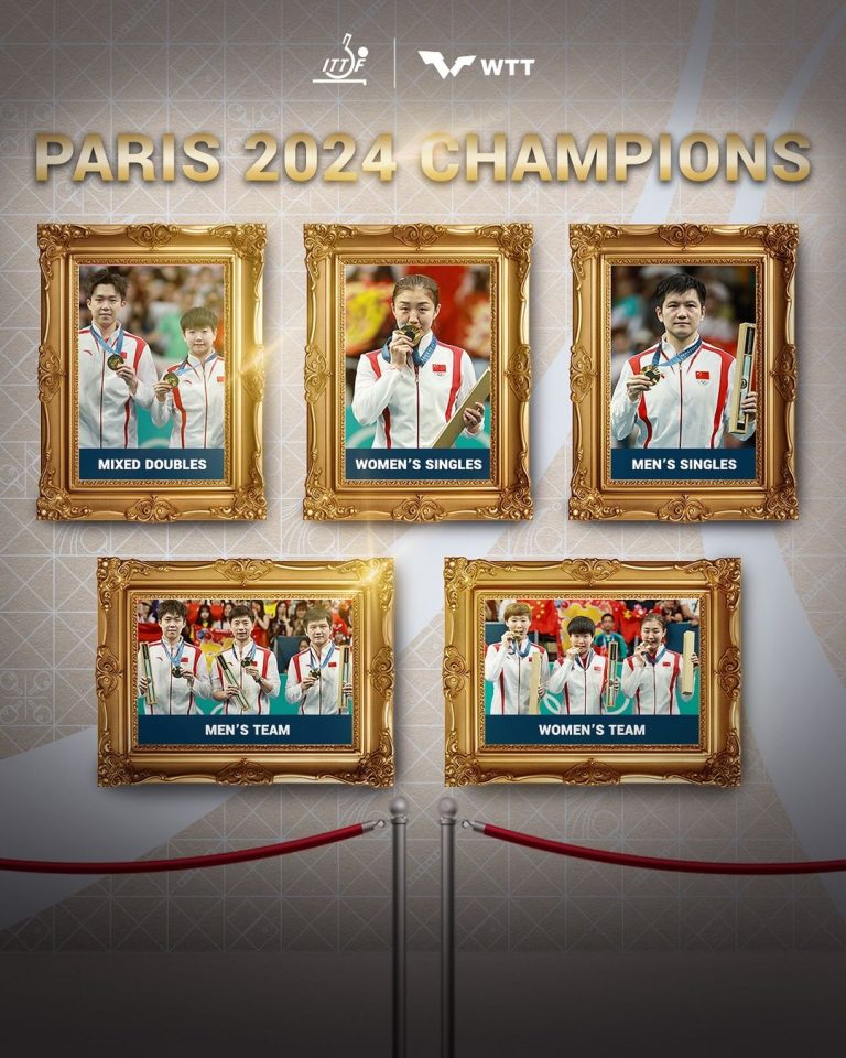 China Menyapu Bersih Emas di Olimpiade Paris 2024, Tim Tenis Meja Mendapat Pujian Internasional