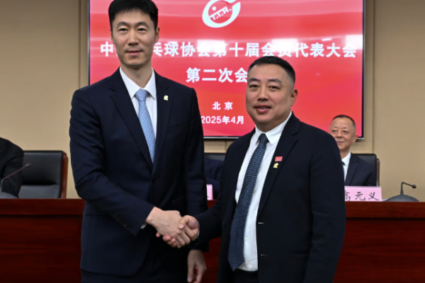 Wang Liqin mengambil alih jabatan sebagai presiden Chinese Table Tennis Association dari Liu Guoliang pada April tahun lalu. (Xinhua)